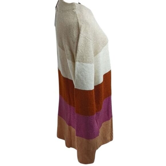 Ava & Viv Sweater Striped Multi Color Crew Neck Knit Womens Plus Size 2XL - Picture 4 of 7